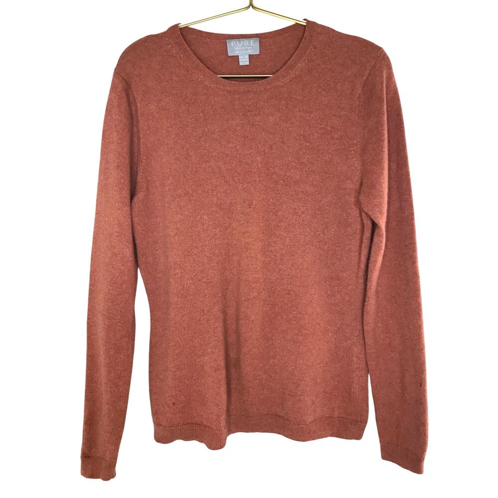 PURE Collection 100% Cashmere Orange Crew Neck Sweater 8-10